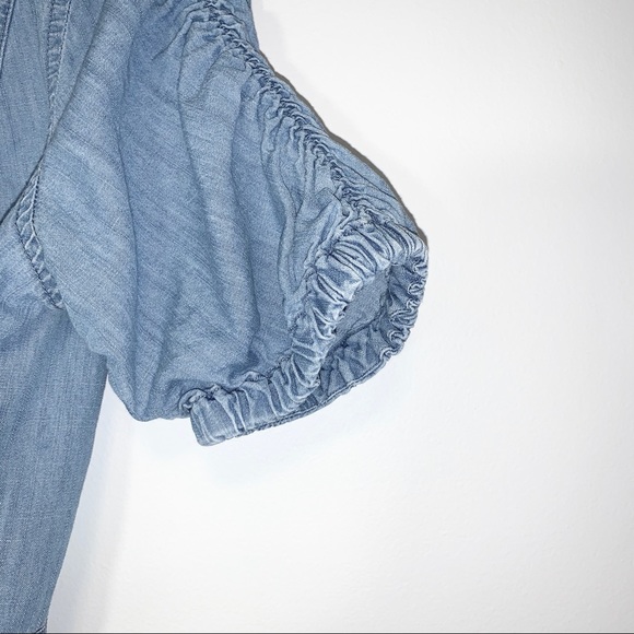 Madewell Denim Shirred-Sleeve Wrap Dress chambray - Picture 8 of 8